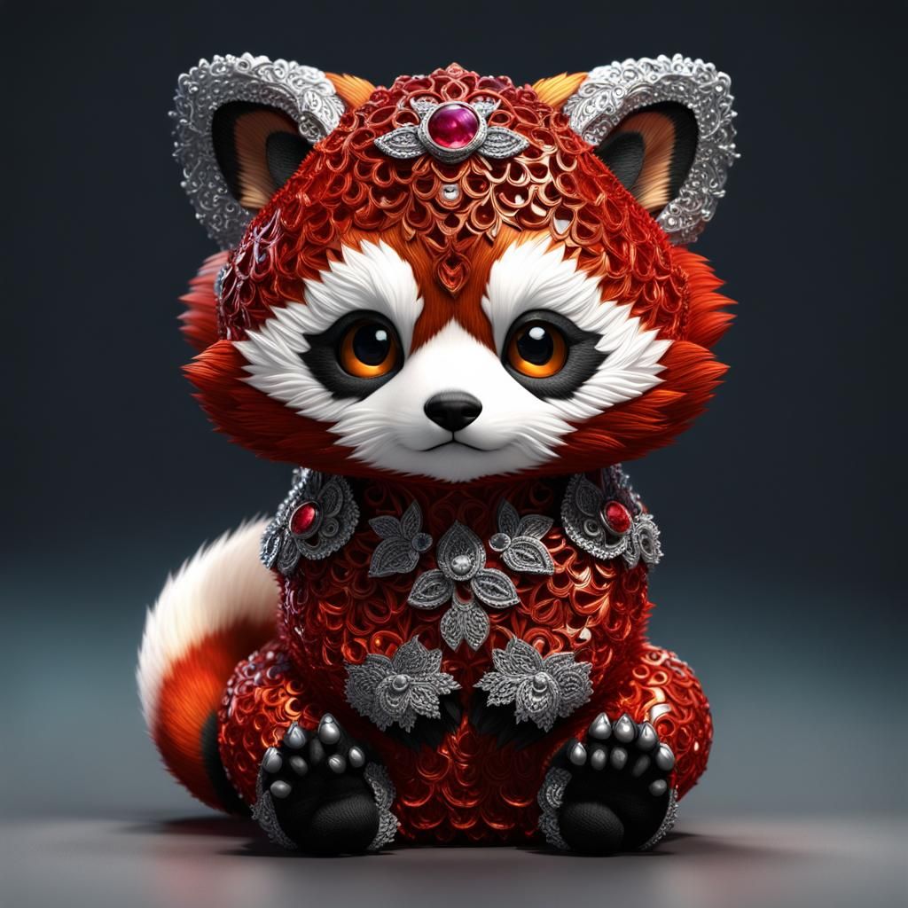 red panda cutie  by @pretty pink penguin