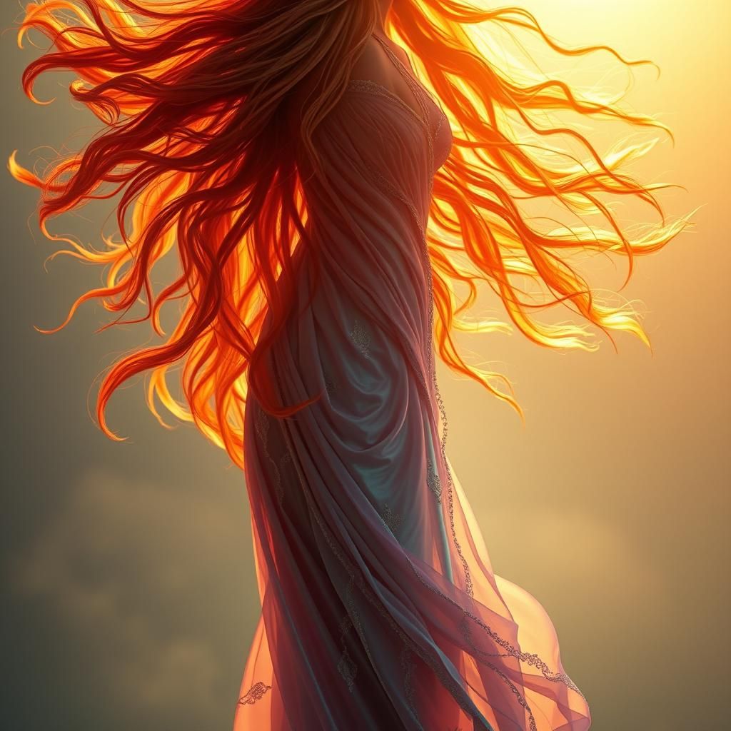 Iridescent Earth Goddess in Cinematic Film Still