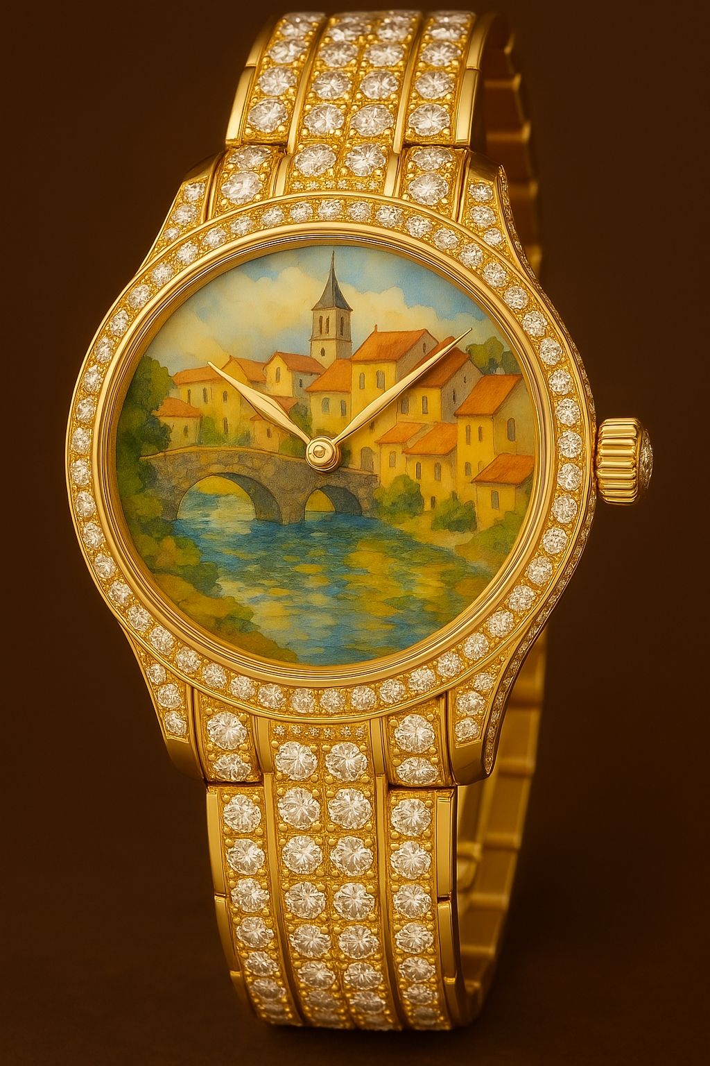 שעון משובץ יהלומים