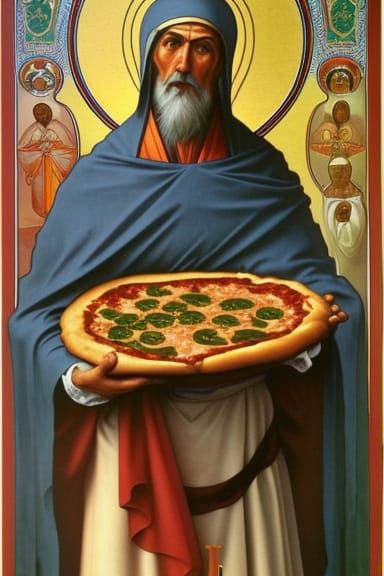 patron of pizza and salami.