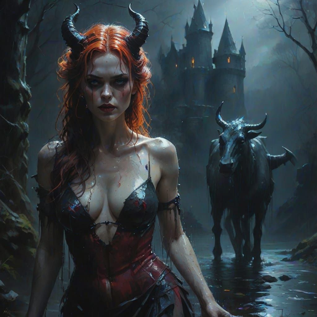 Mystical Shedevil Emerges from Twilight Shadows