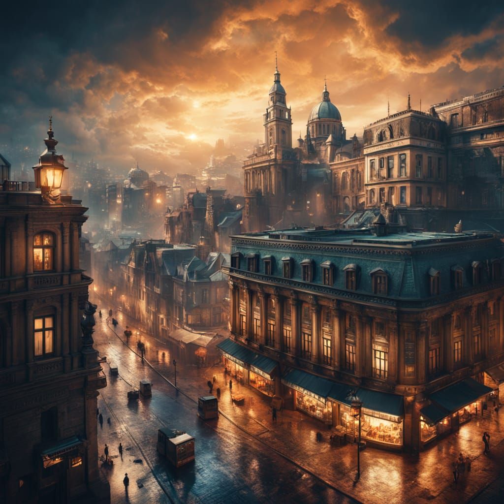 Epic Cityscape at Dusk: Majestic Belgrade Under Golden Light