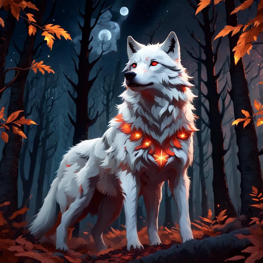 galaxy white wolf