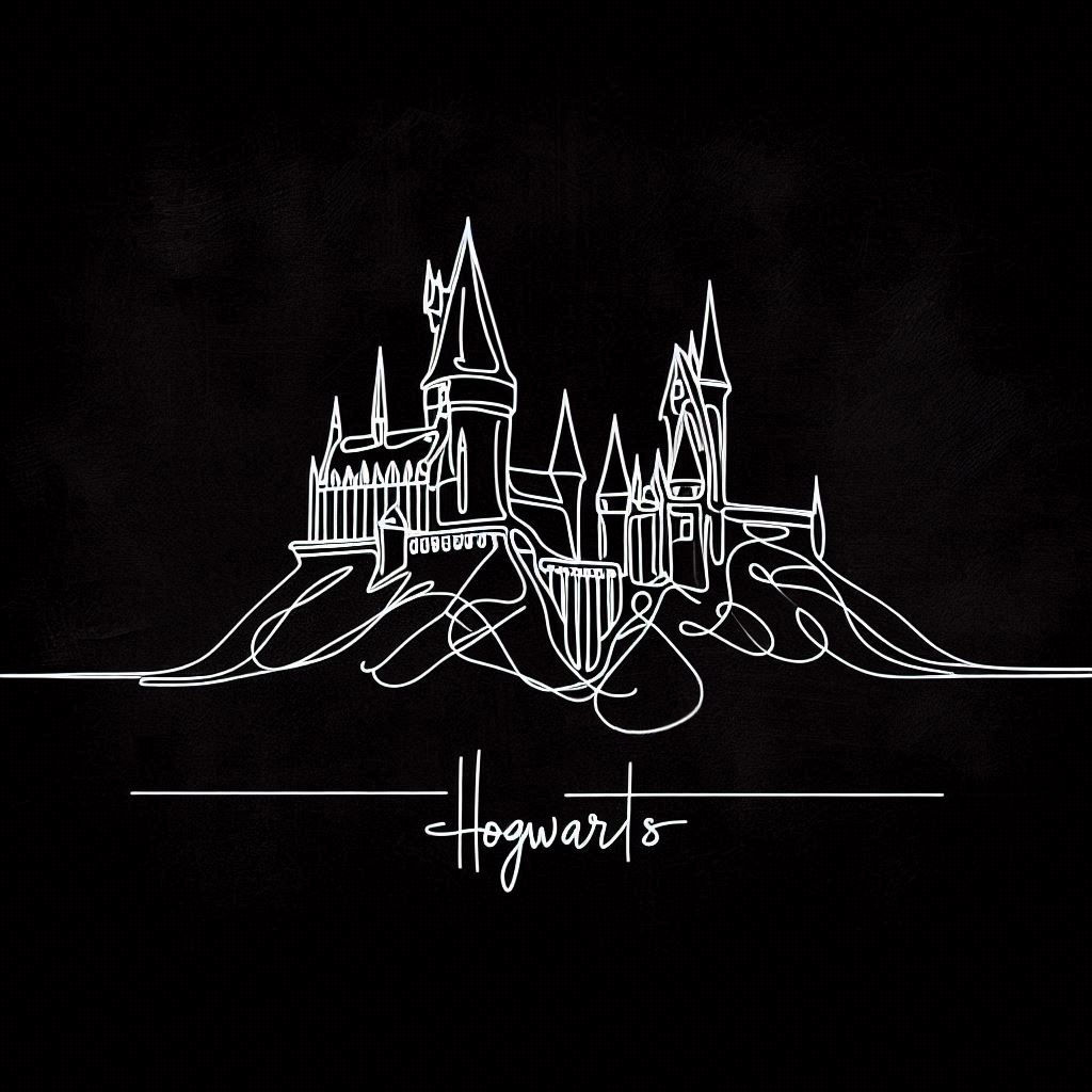 Line Art Hogwarts