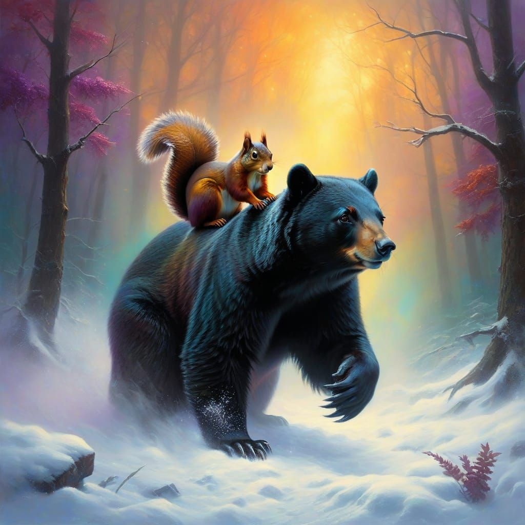 Black Bear and his friend the Squirrel #2