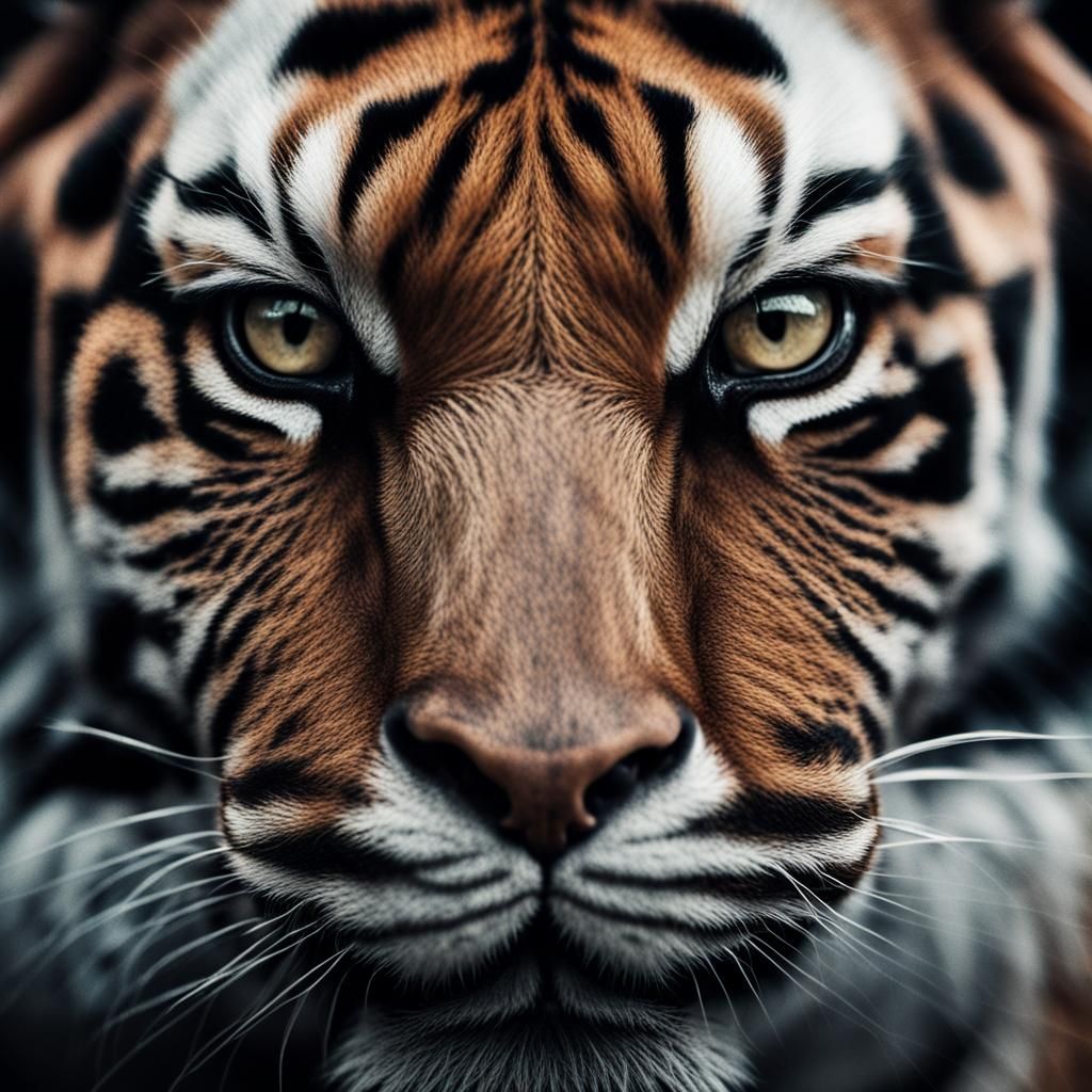 Striking Tiger Portrait in Natural Ambient Light