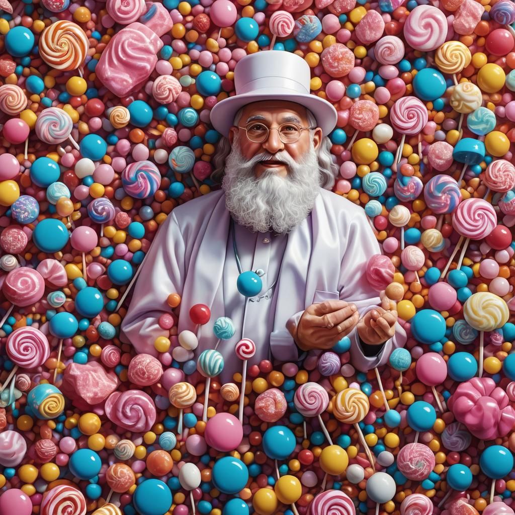 Rabbi Kanievsky in Candy Art Style