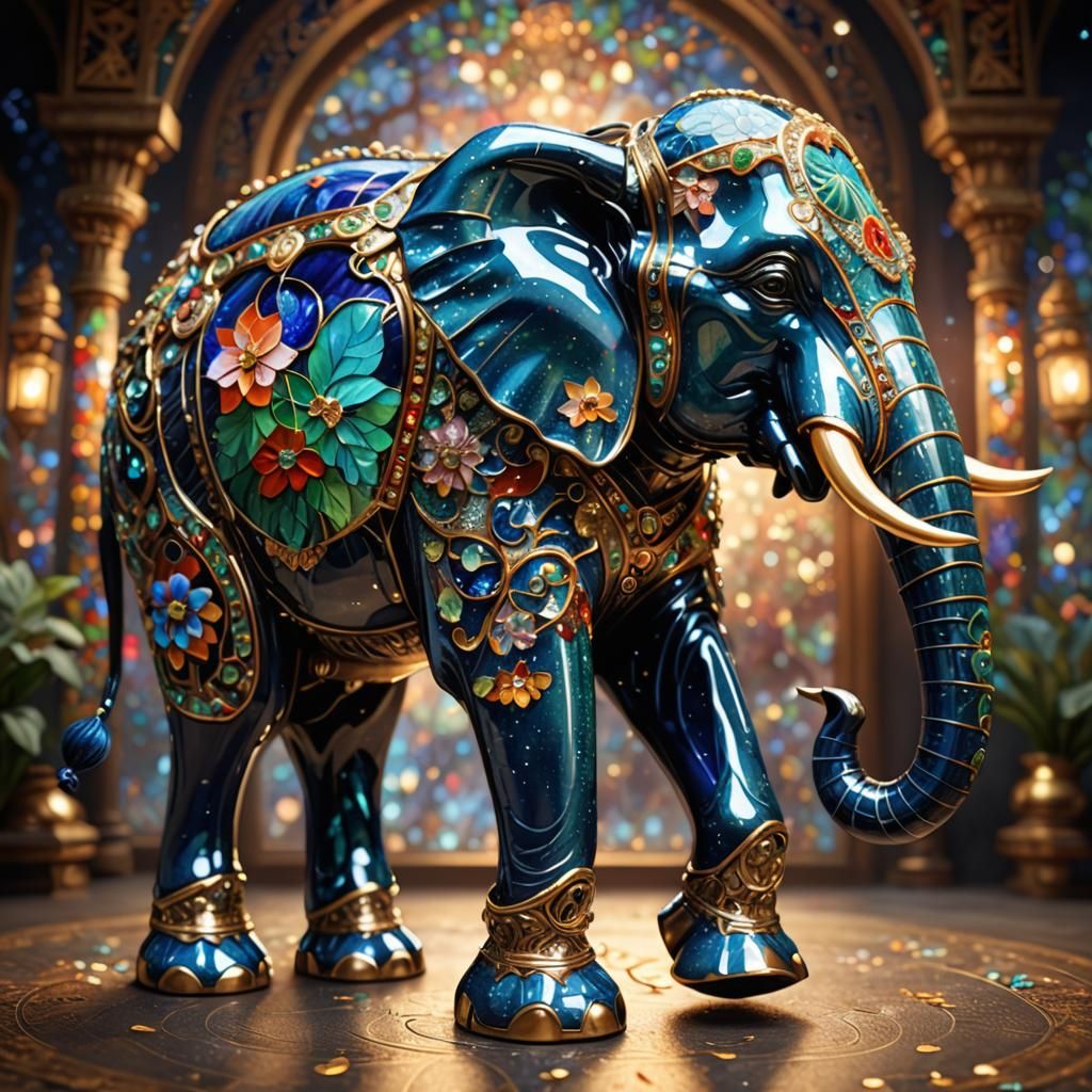  Cloisonne glass elephant   by @Lotus