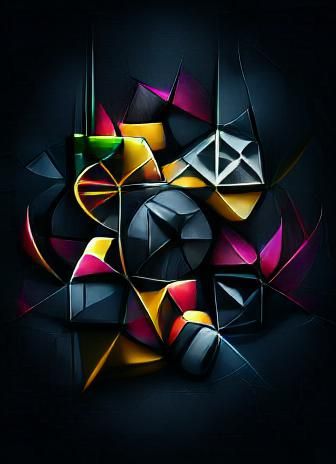 Geometric, black background