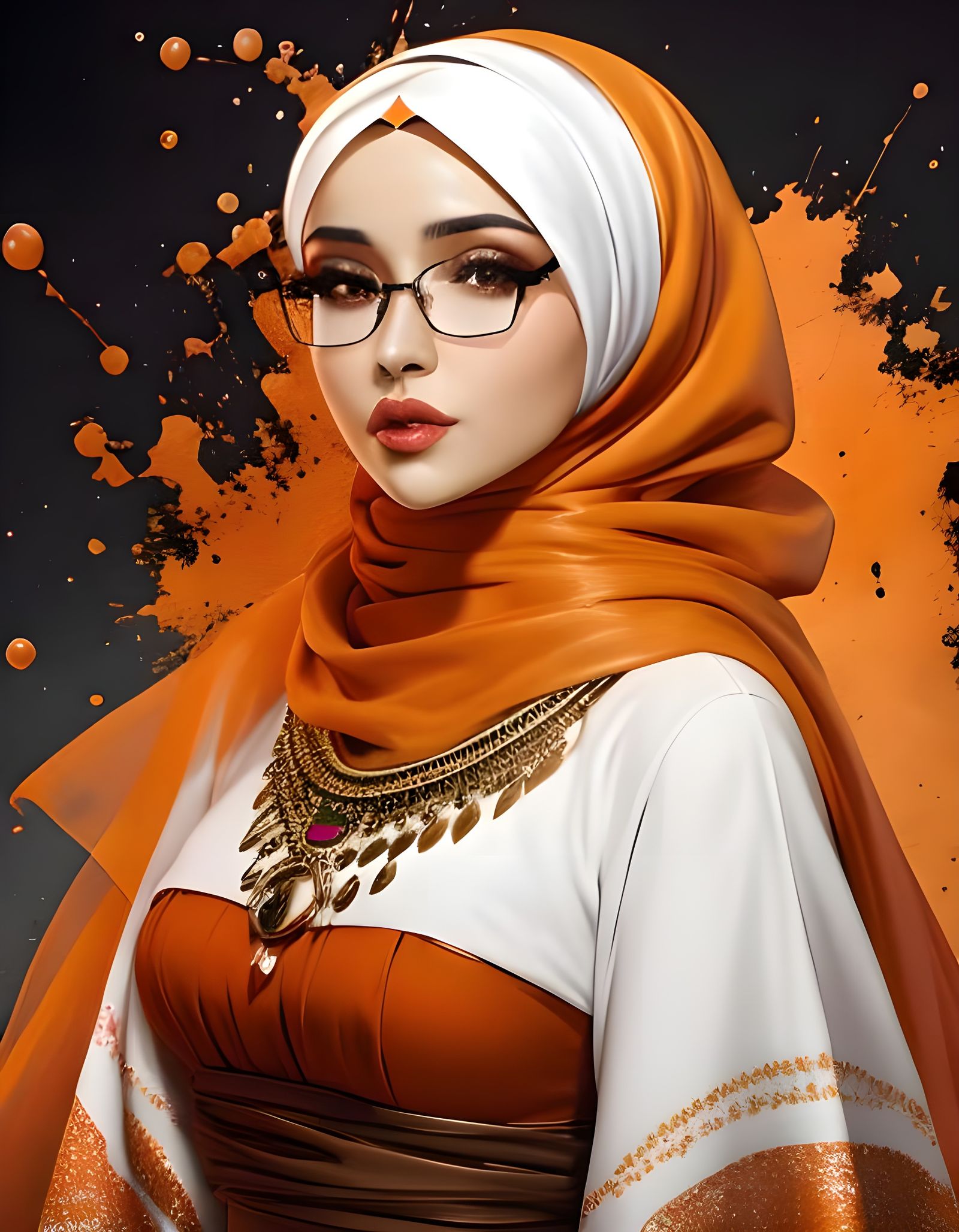 Enchanting Curvy Woman in Vibrant Artistic Portraiture