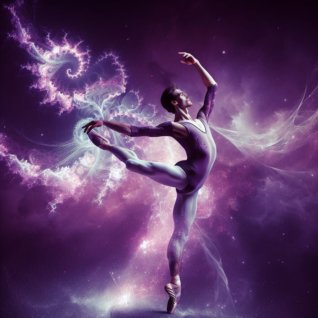 male ballet dancer in fractals