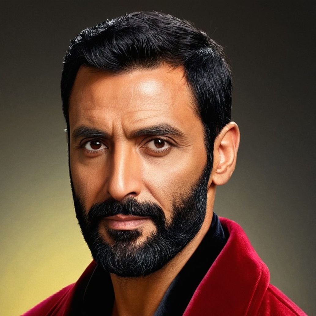 A handsome  serious man