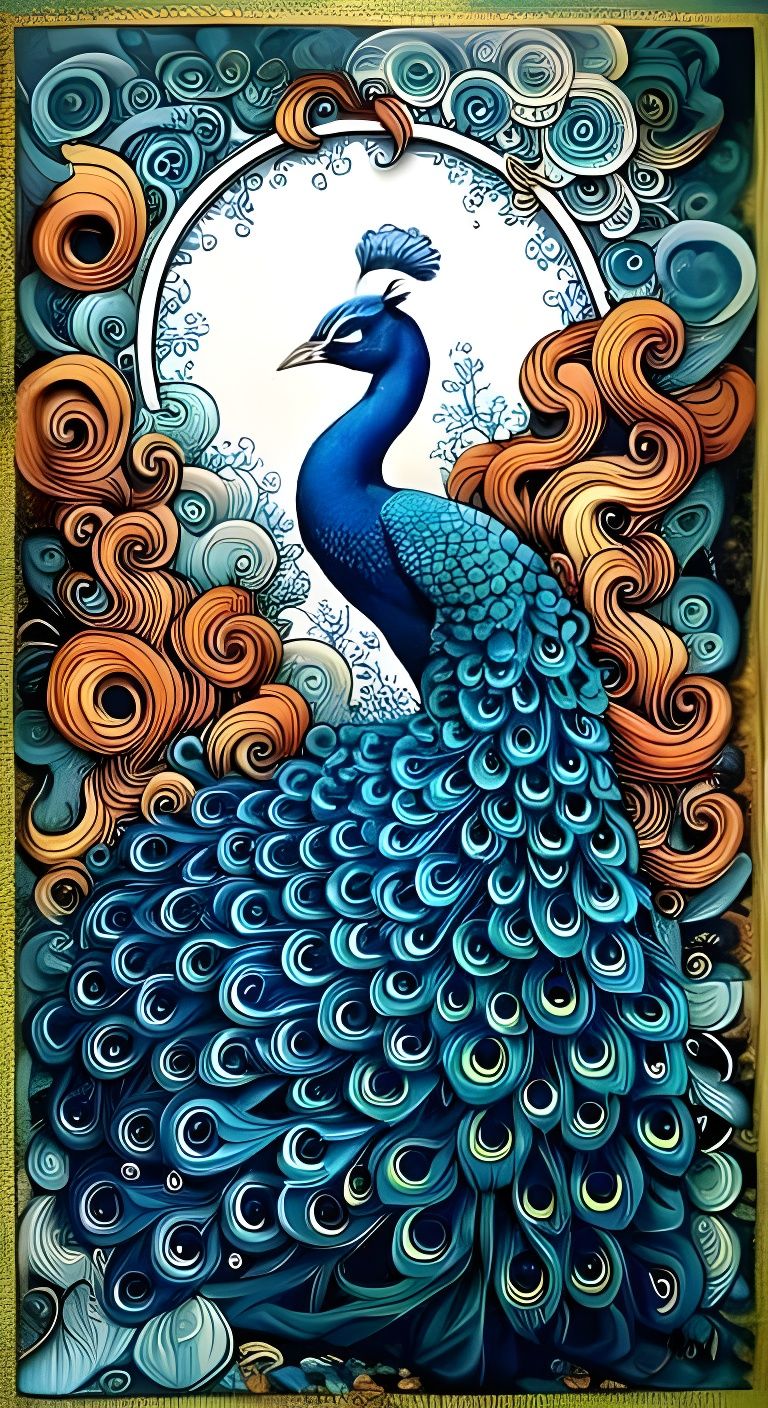 Art Deco Peacock  by @Angel