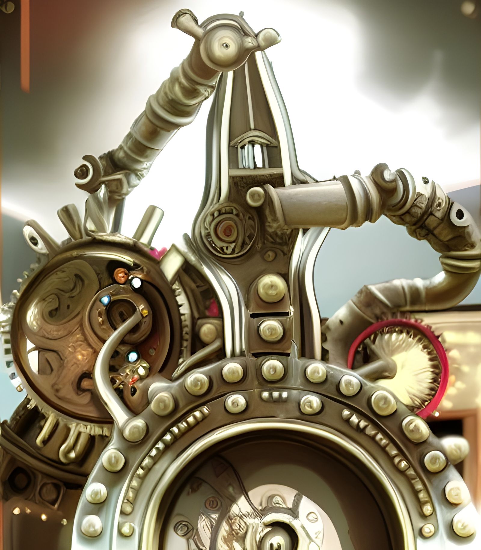 "ornately decorated Hindu "Eldritch Machine" soundsystem" steampunk