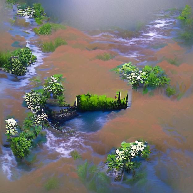 Overgrown, abandoned river
