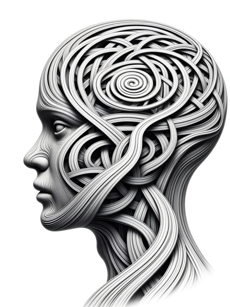 Detailed Line Art of Fractal Mindscape