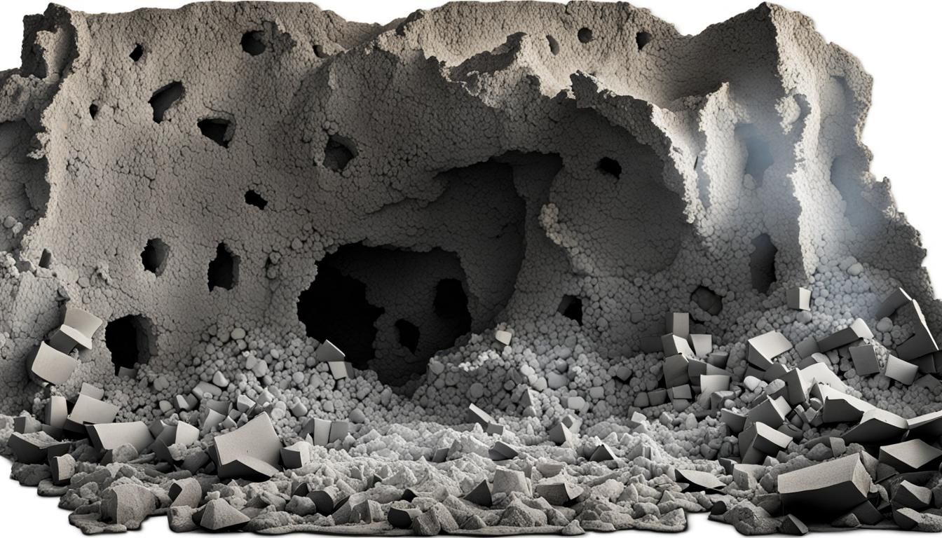 (Abstract of a giant crumbing room1) (rubble fills the room1...