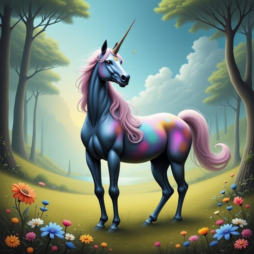  <lora:Fanta-Steed Flux:1.0>unicorn