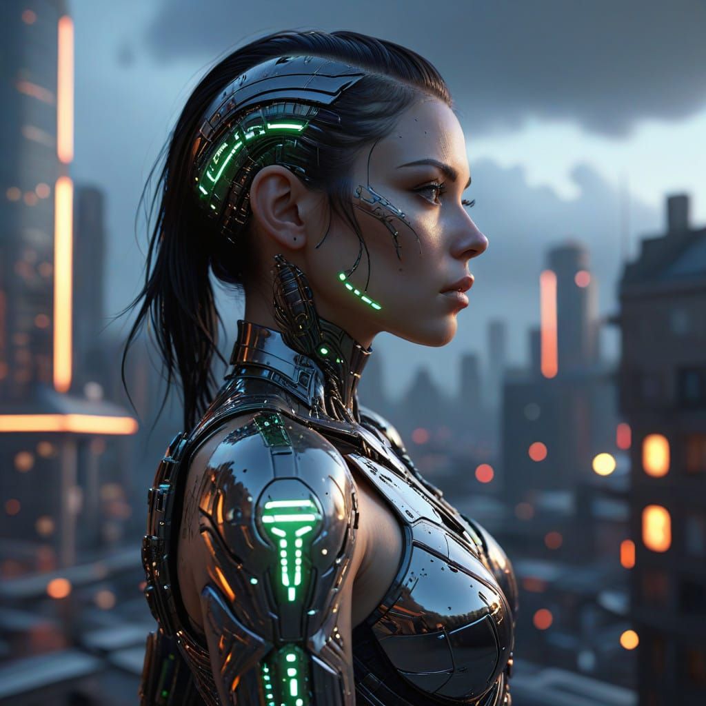 cyberpunk with half head shaved  by @Clairezz_Rose