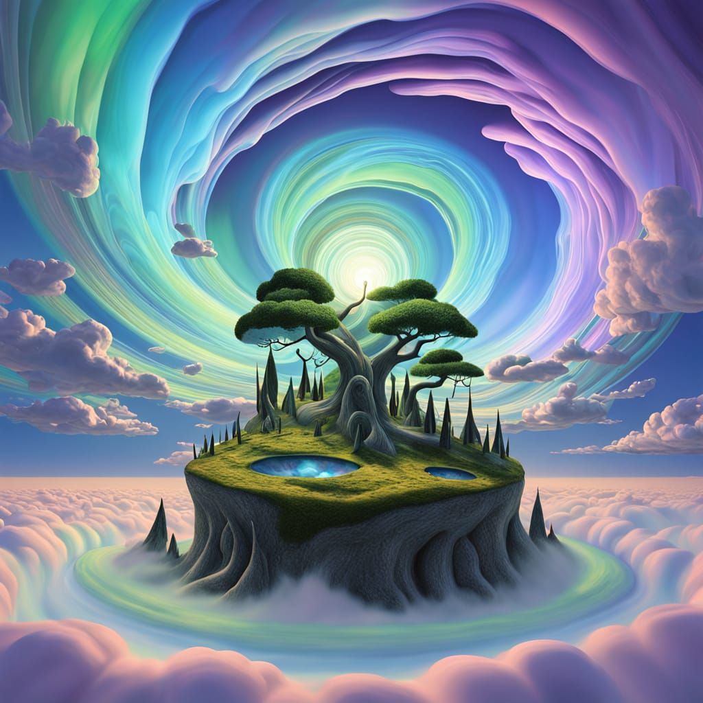 Surreal Portrait in Vibrant Oil Painting Style