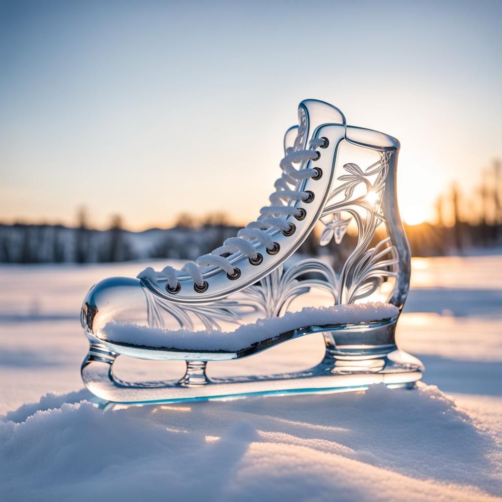 Ice sculpture of Ice Skate  by @Michele