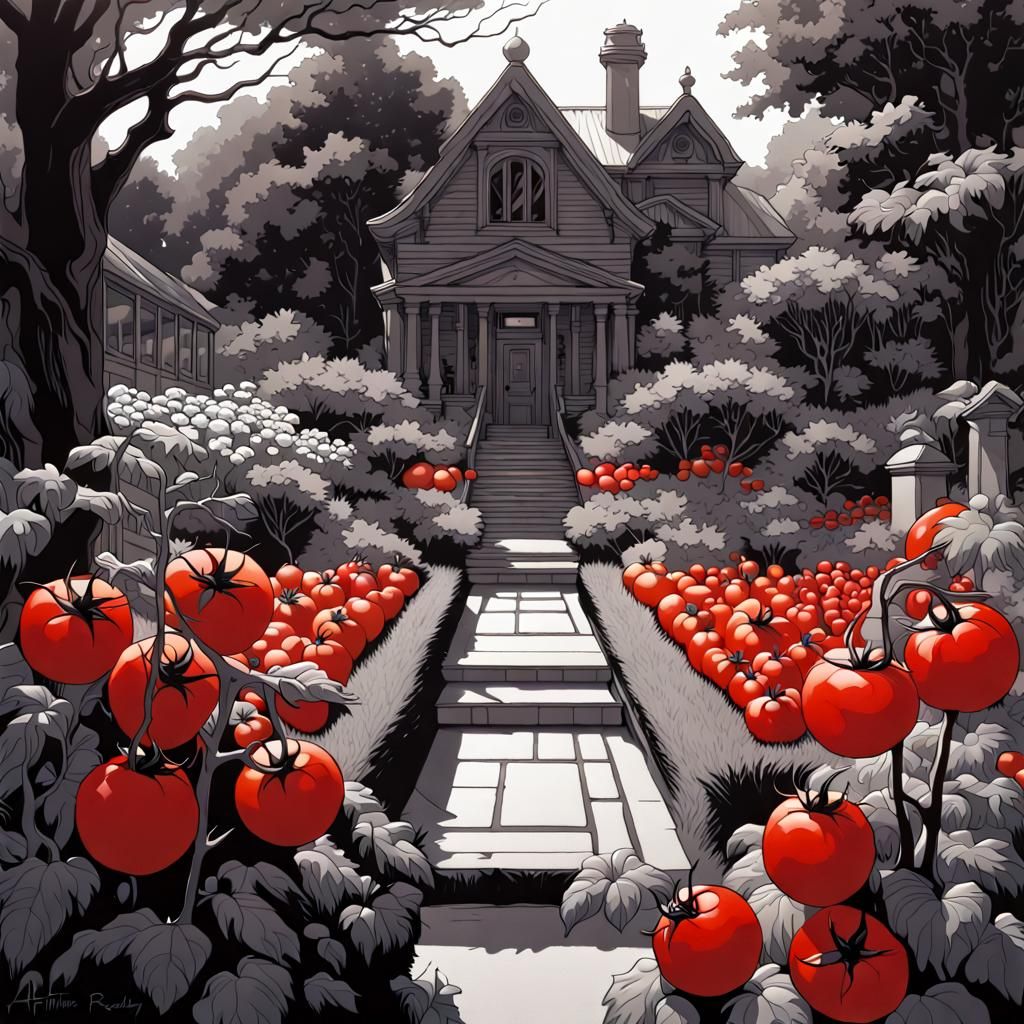 Greyscale Tomato Bounty  by @JollyNewt