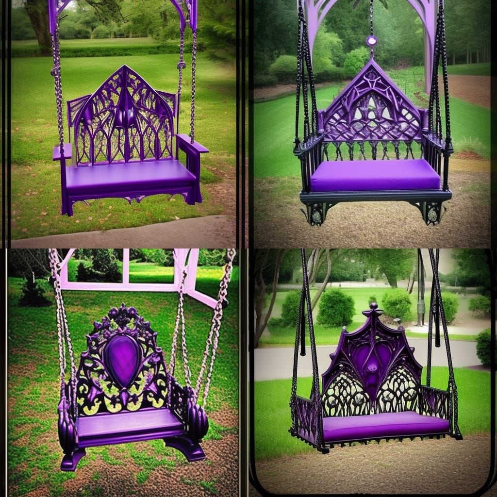 Beautiful gothic purple porch swing with black accents& gothic vibes ...