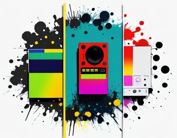 rainbow colored dots on white wall, Screen print, pop art, s...