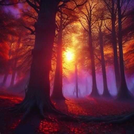 Sunset through the trees