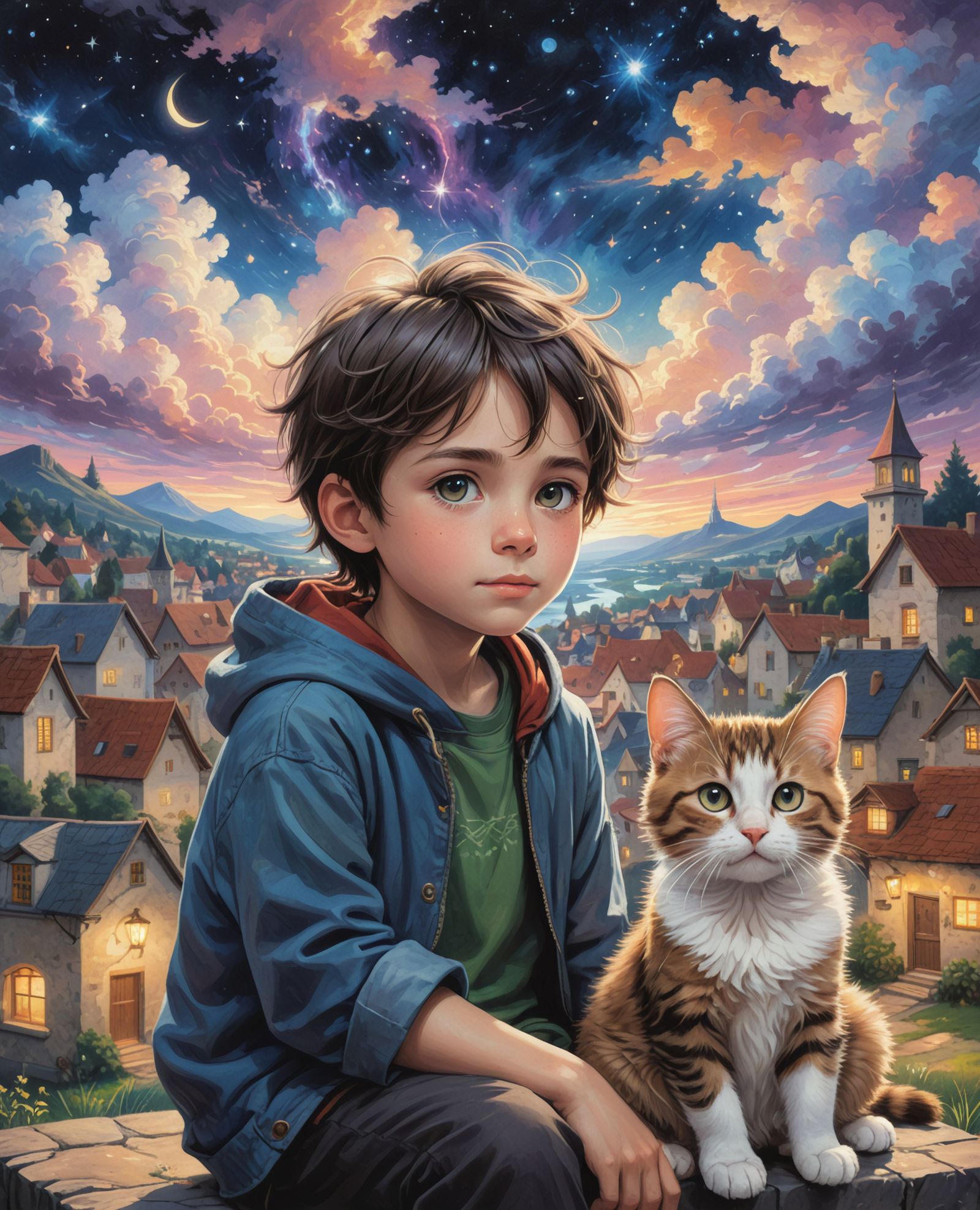 A boy and his cat