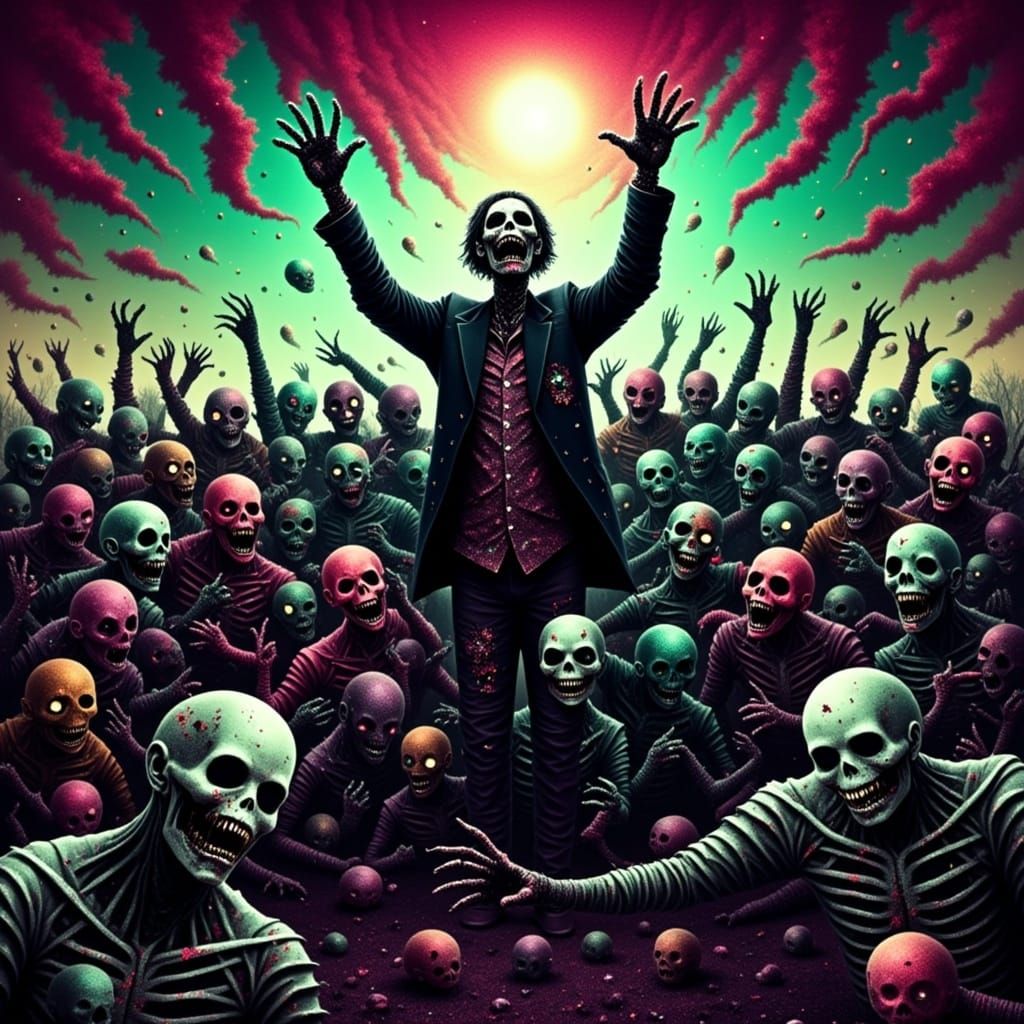 <lora:GLITTERGORE:1.0> Zombie horde 