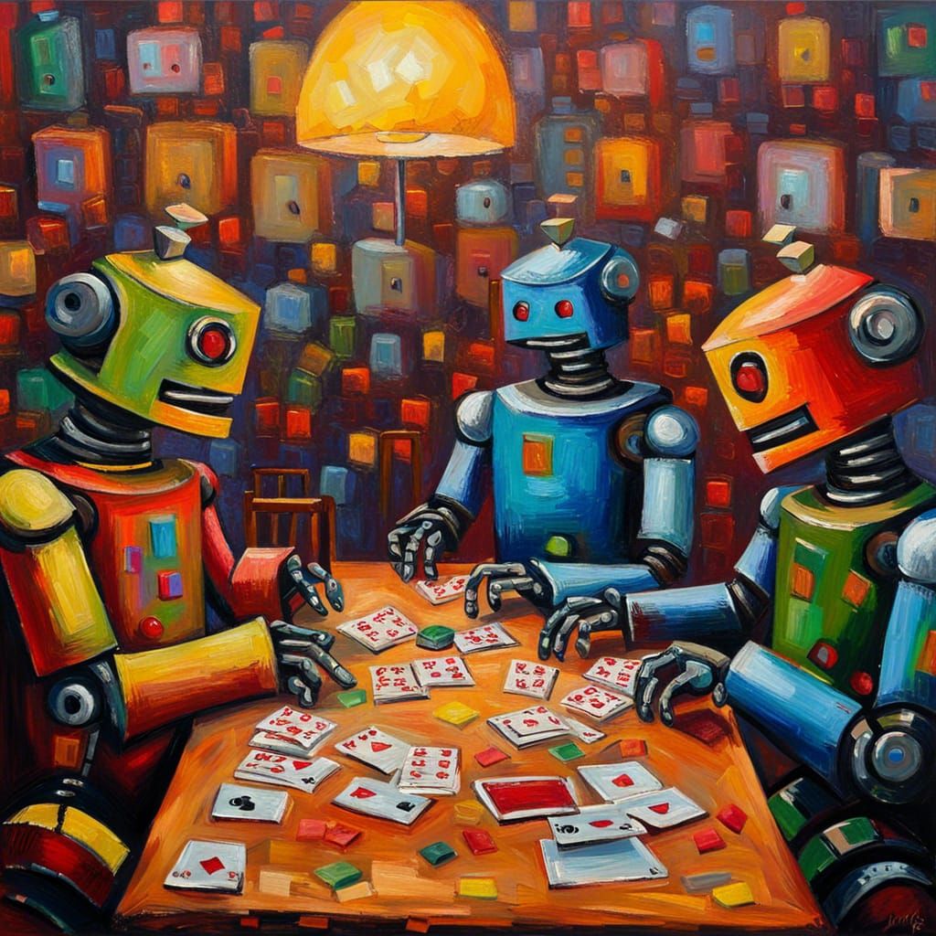 Robots play poker.