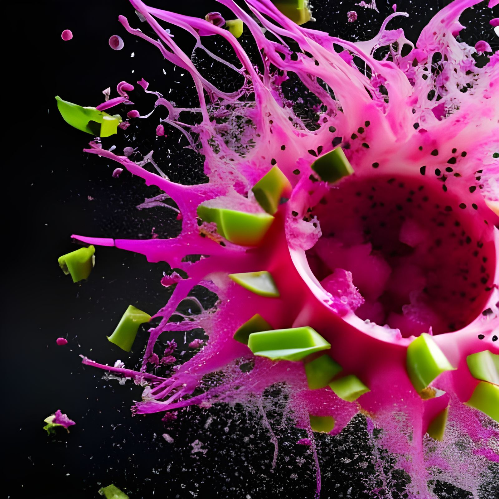 Exploding Dragon Fruit Macro Shot