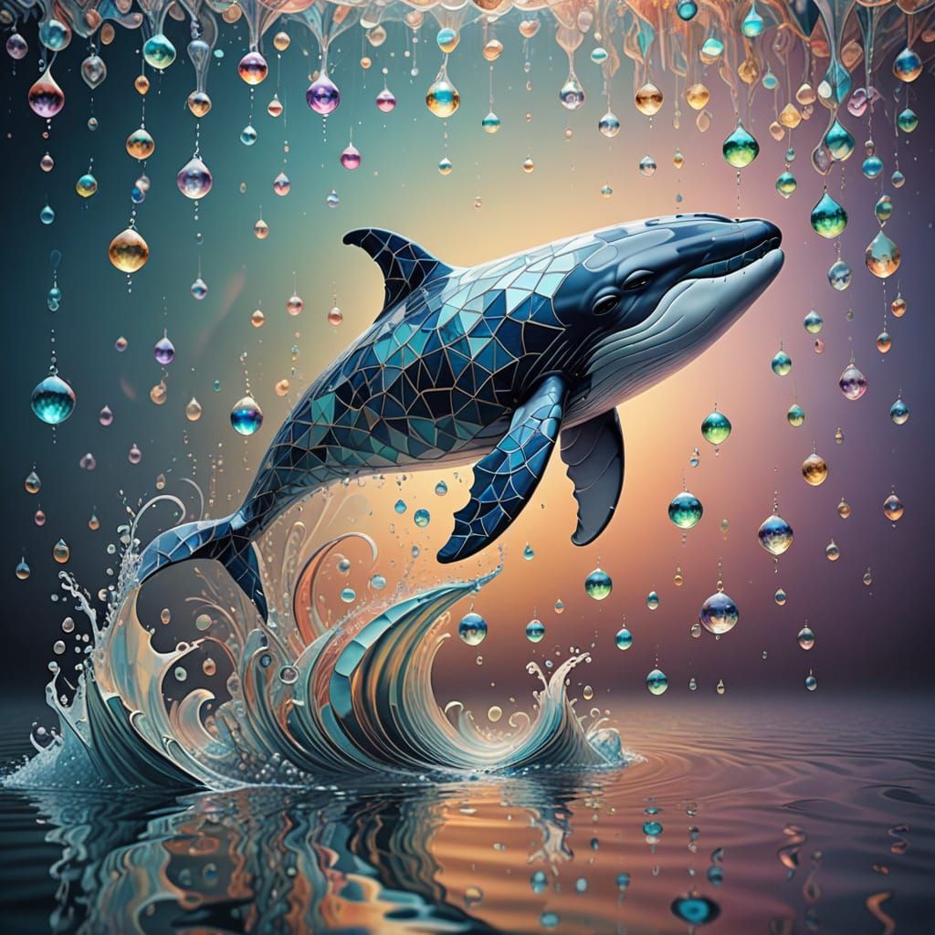 Geometric Whale  by @JollyNewt