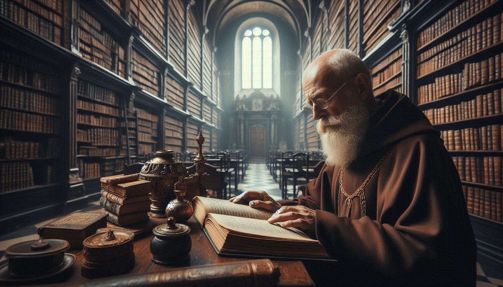 Reading monk