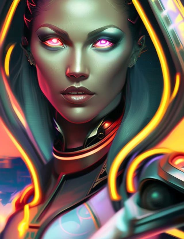 Cyberpunk priestess - AI Generated Artwork - NightCafe Creator