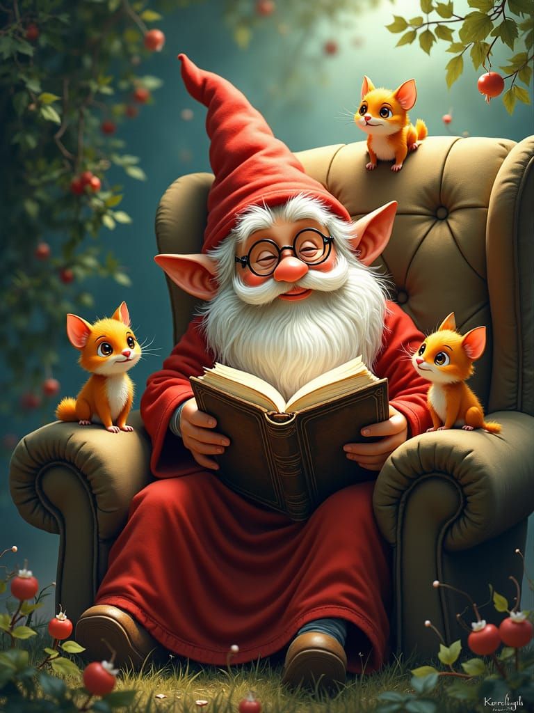 Reading stories to the animals of the forest  by @MaZZackie