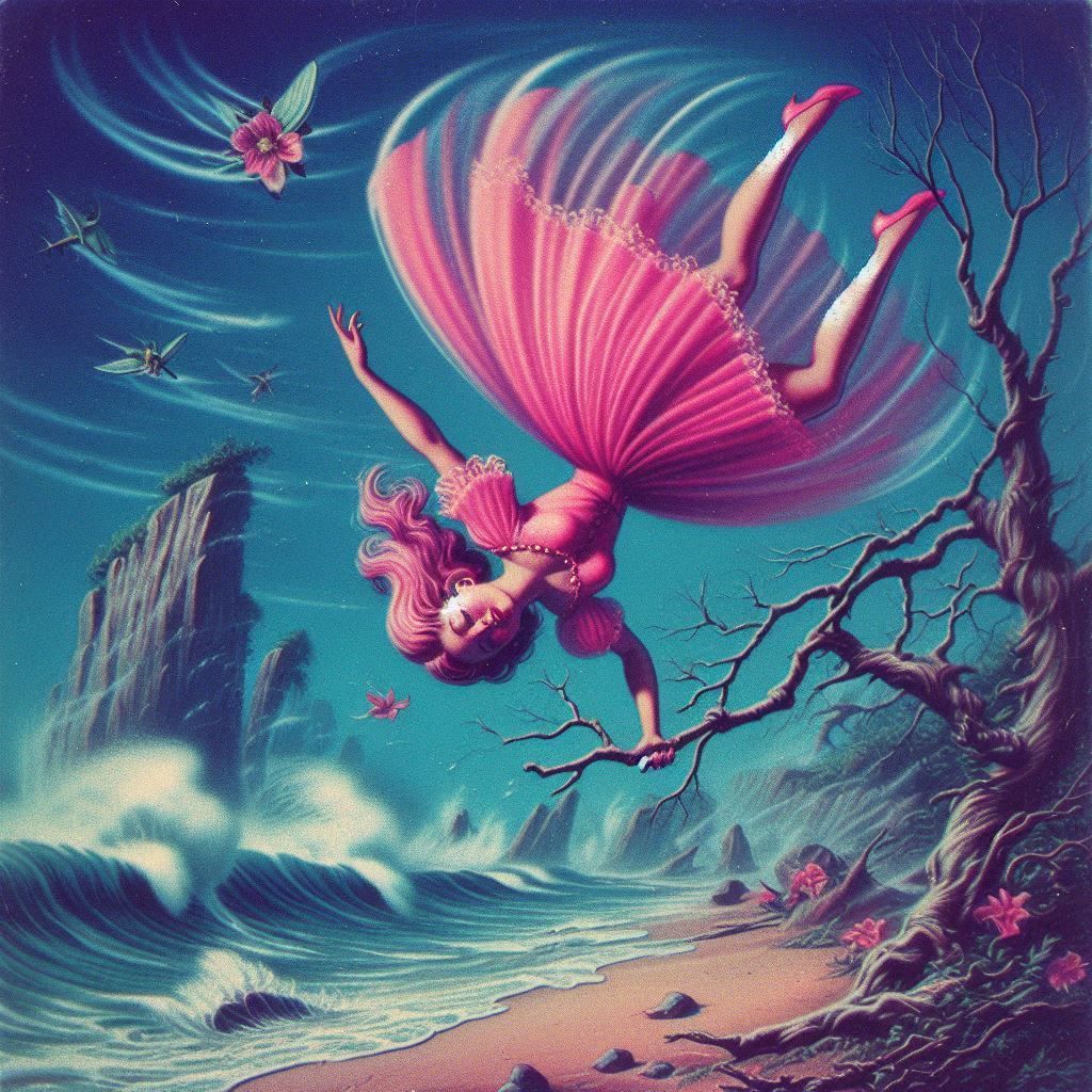 topsy turvy tinkerbell vintage lenticular3-d plastic