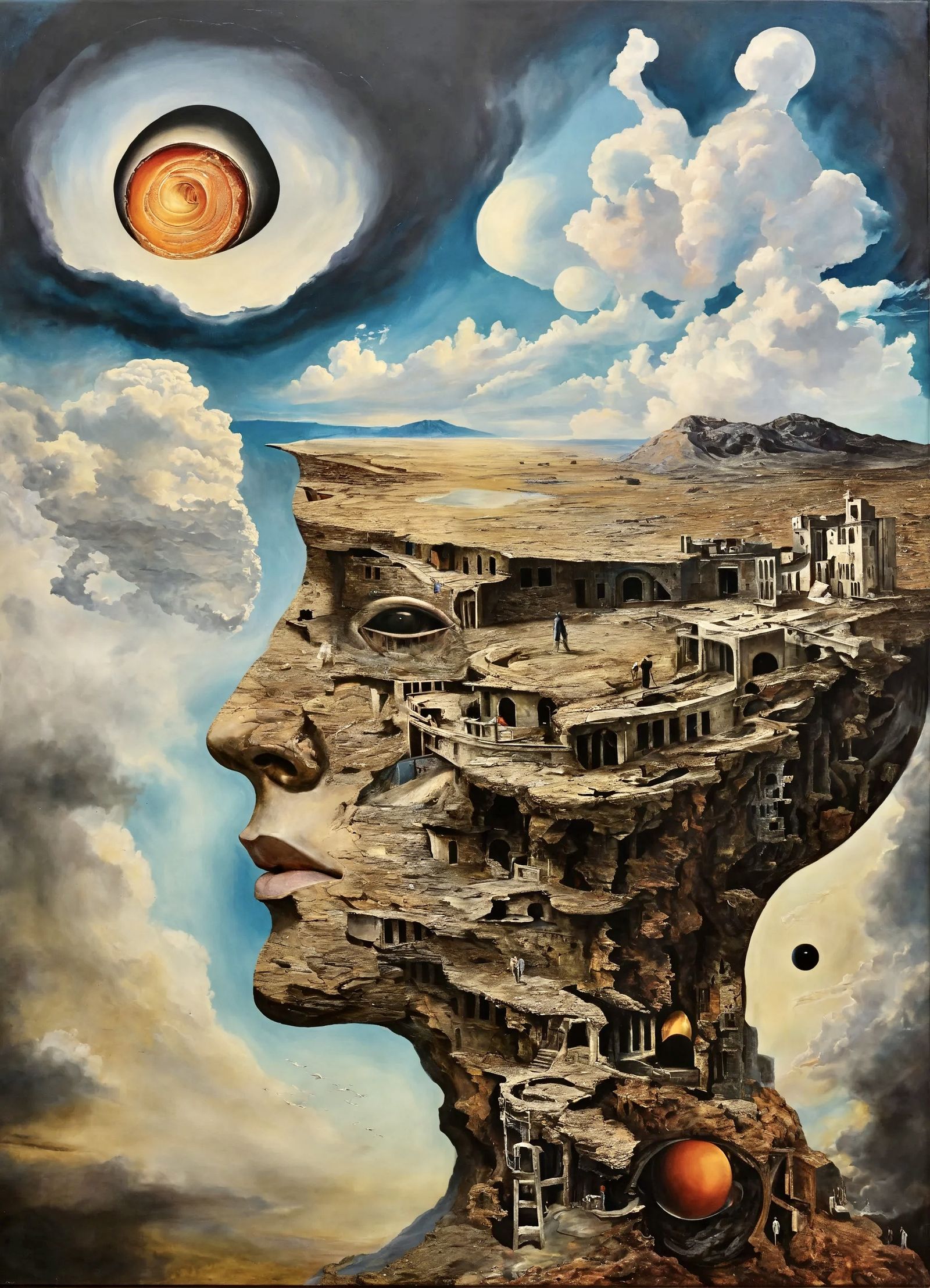 An illogical surrealist painting of unconscious thought
