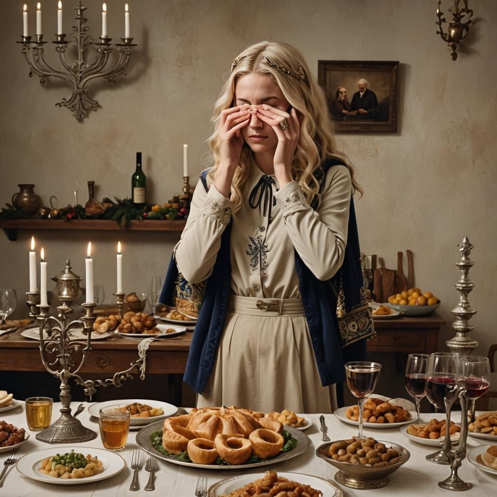 Festive Family Gathering in Golden Light