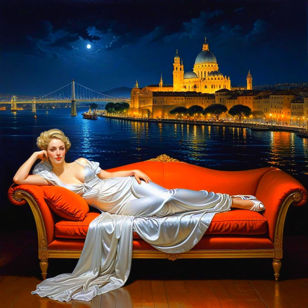 Elegant Lady Portrait in Vibrant Cityscape