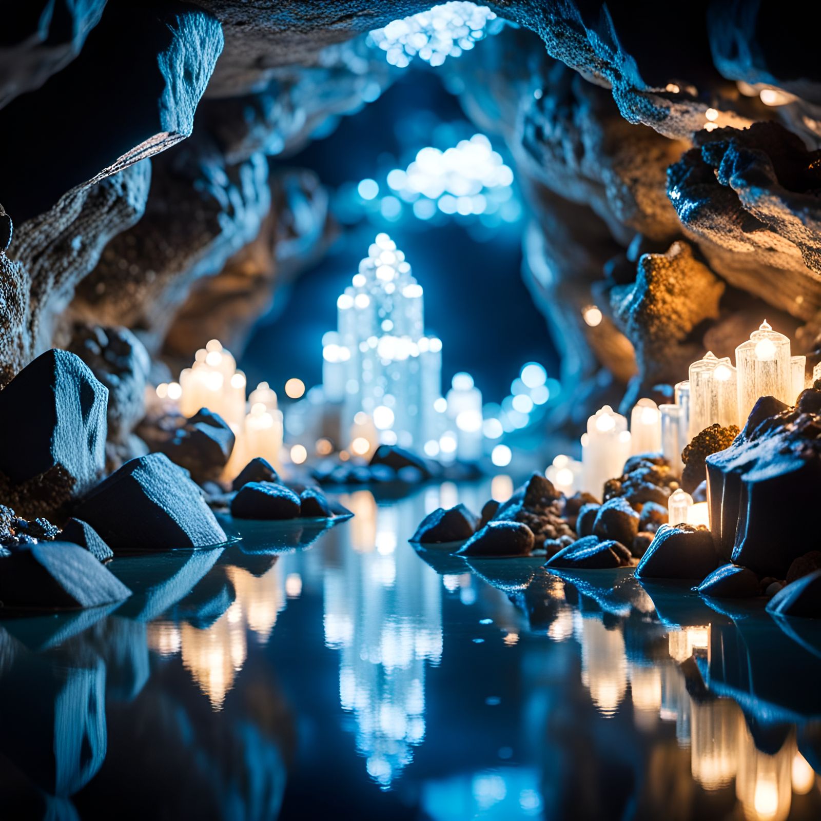 glittering crystal cave - AI Generated Artwork - NightCafe Creator