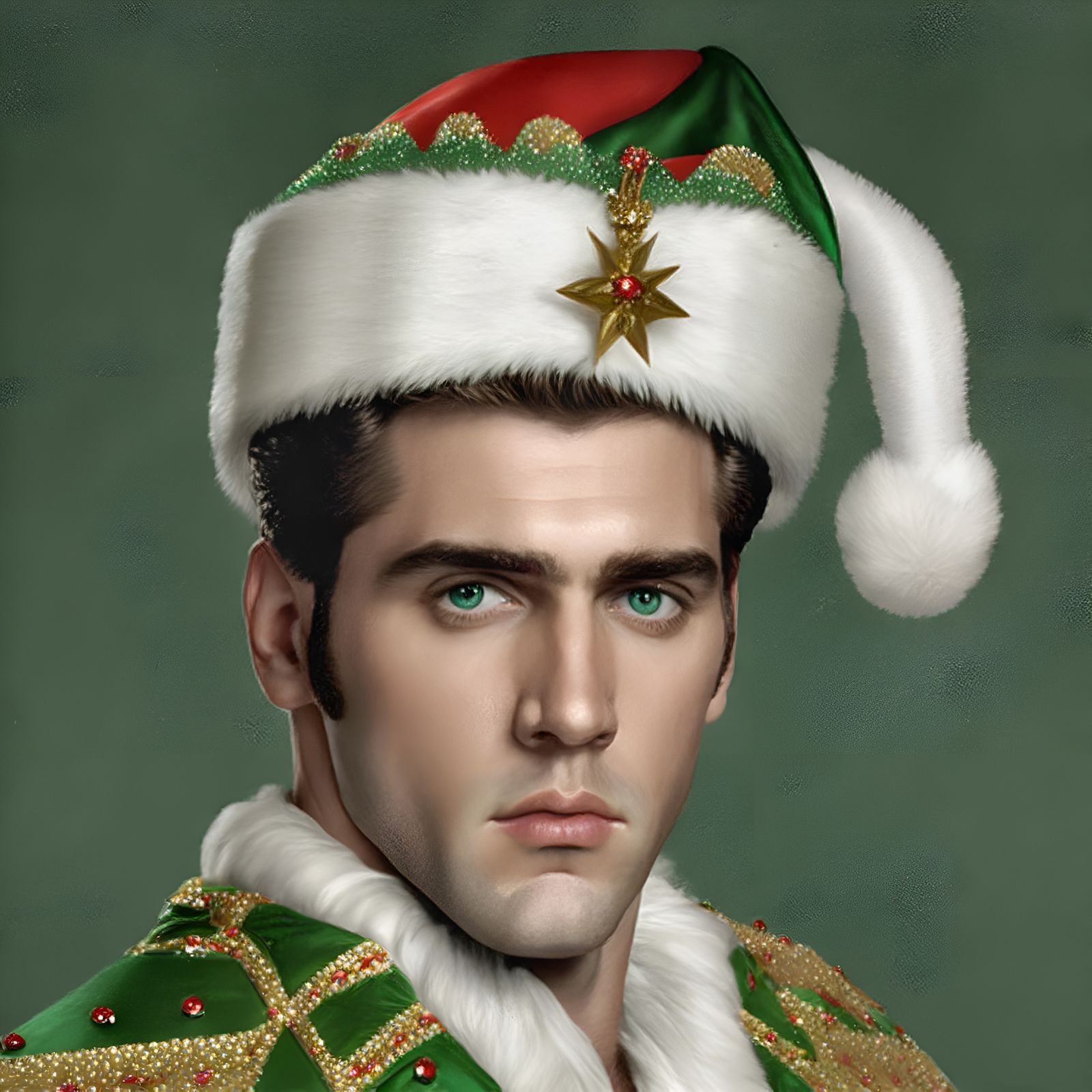 Midjourney: "Green Christmas" - Elvis Presley