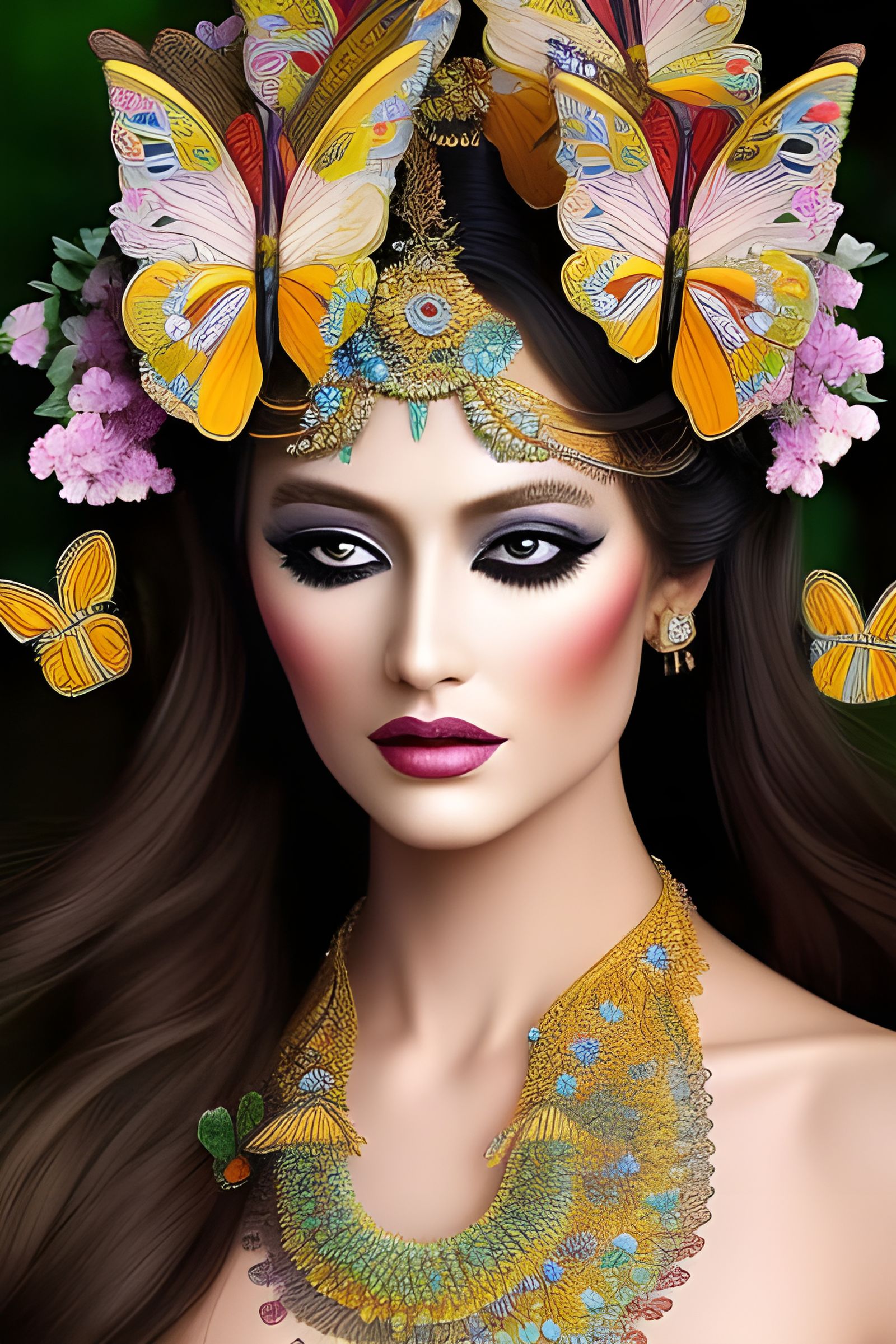 Lady butterfly AI Generated Artwork NightCafe Creator