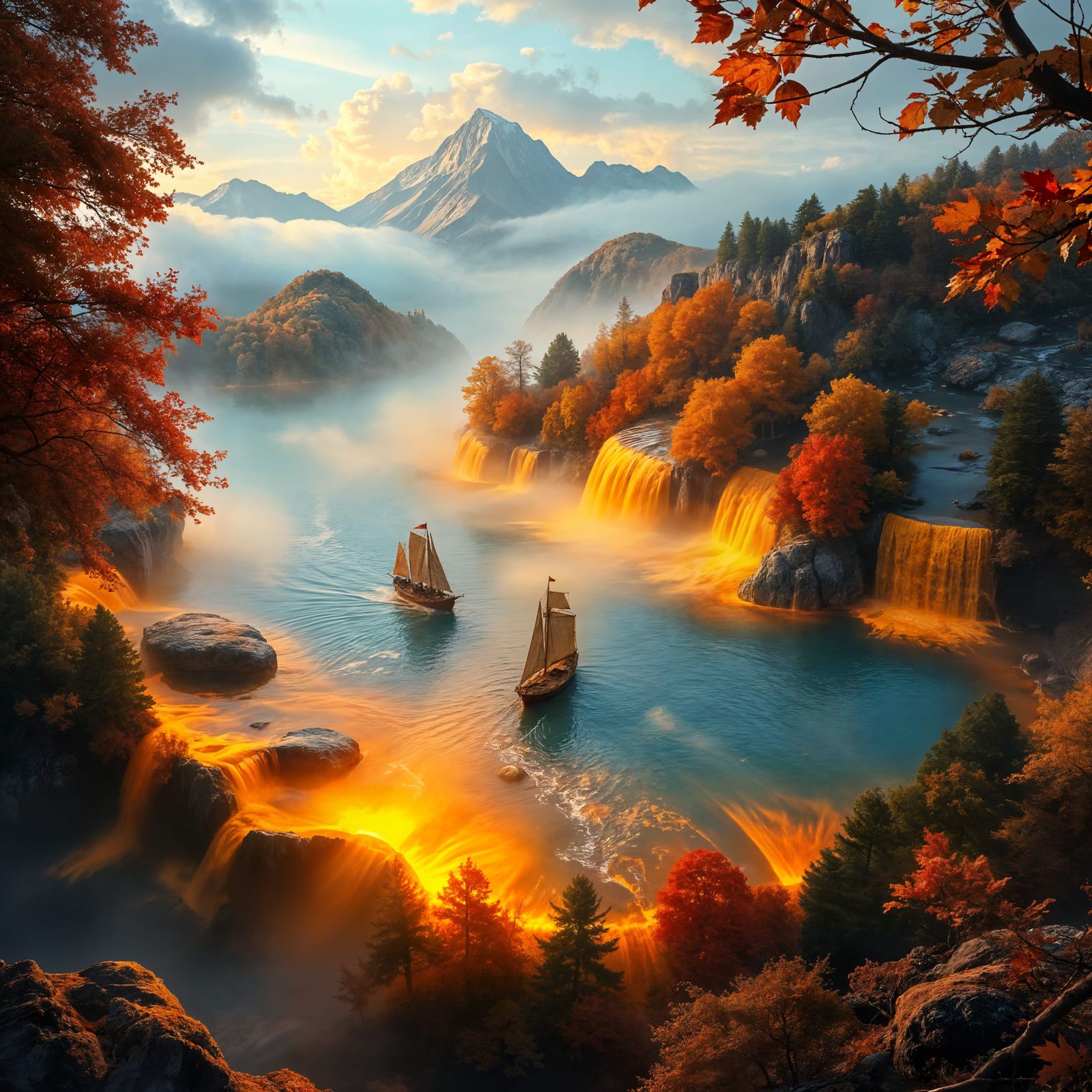 Autumn Waterfalls  by @Floe Joe 