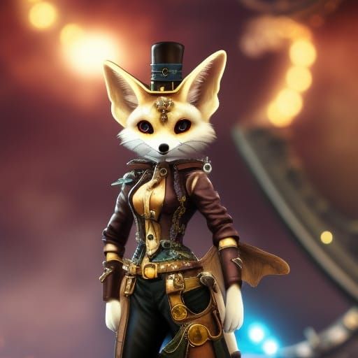 steampunk fennec Fox  by @Black Chaos