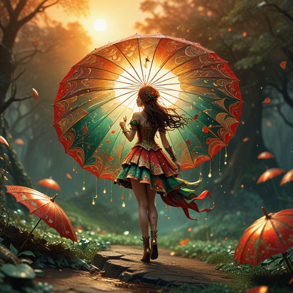 Magical Christmas elf with umbrella  by @FutureIsNowBeReady