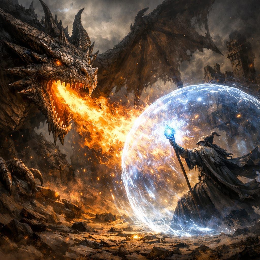 Wizard versus Dragon