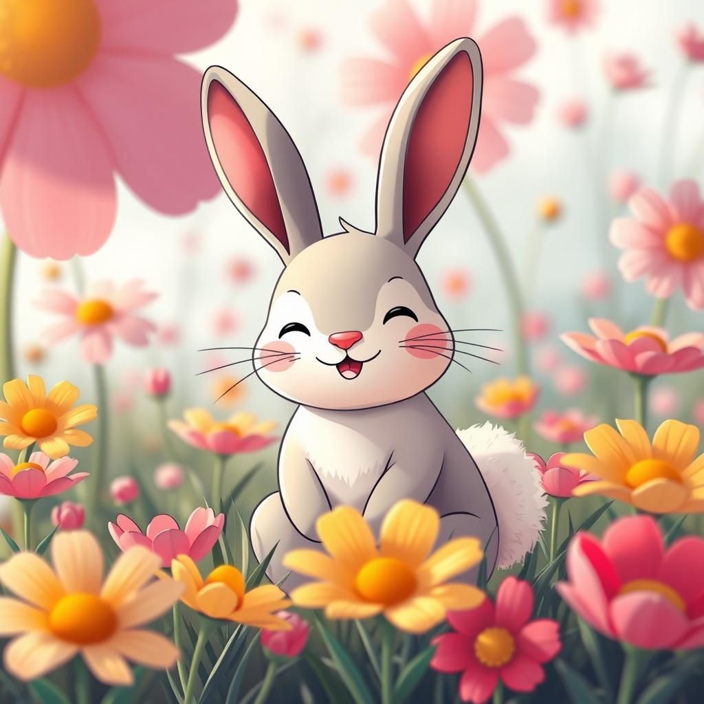 Rabbit in flower field