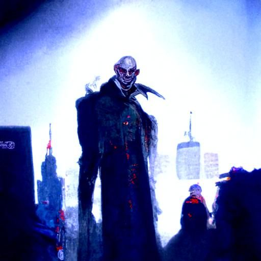 Nosferatu standing in times square